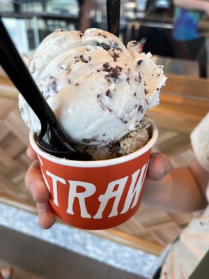 Double scoop vegan mint and peanut butter brittle caramel fudge. Both were so good but the peanut butter is phenomenal!  at Salt & Straw in Gilbert