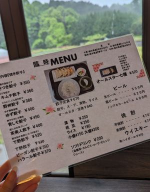 Vegan Gyoza (ビーガン餃子) bottom left at Utsunomiya gyoza Satsuki Tokujiro head office in Utsunomiya