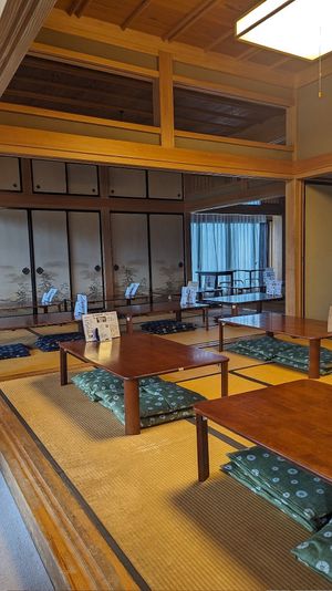 Traditional Japanese interior at Utsunomiya gyoza Satsuki Tokujiro head office in Utsunomiya