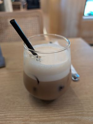 iced cappucino with oat milk at Ottos Restocafé in Tirana