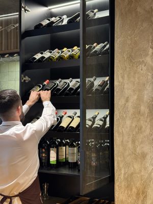 Wine cabinet at Ottos Restocafé in Tirana