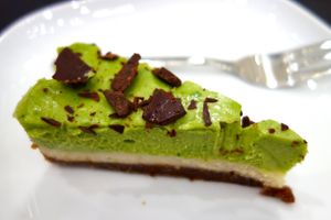 Raw + vegan mint chocolate cake! at Rag Bar in Frankfurt