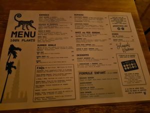 100% vegan menu at Monkey Mood in Capbreton