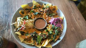 Nachos con jackfruit at Monkey Mood in Capbreton