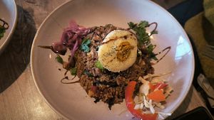 Nasi goreng jackfruit at Monkey Mood in Capbreton