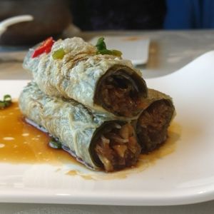 Tofu rolls  at Hetian Xinyu - Lotus Vegetarian in Dalian