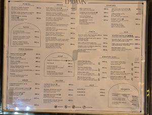 Picture of the Menu taken in July 2025 at Epidamn Restaurant & Garden in Durres