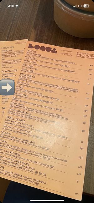 Menu  at Loqui Restaurant & Bar Inc in Saskatoon