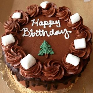 My very own vegan birthday cake. S'mores flavor. The best cake ever. Friends and family didn't believe it was vegan! at Reverie Bakeshop in Richardson