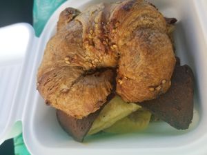 Bac'n, Just Egg, and cheese croissant at Reverie Bakeshop in Richardson