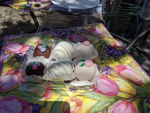 Cake balls for Mothers Day. We sampled all the flavors. at Reverie Bakeshop in Richardson