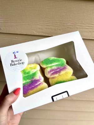 King cake slices   at Reverie Bakeshop in Richardson