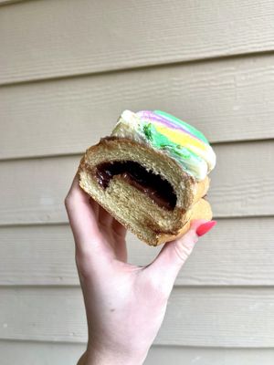 Chocolate filled king cake   at Reverie Bakeshop in Richardson