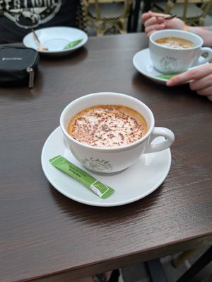 Oat cappuccino at Vertueux in Agde