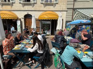 Lunch by a sunny day on the terrasse... at Café Conscient  in Nyon