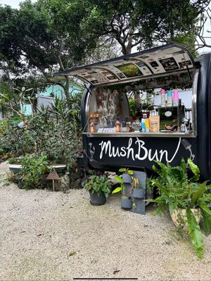 We grow a lot of seasonal veggies, herbs and eatable flowers in the gardens around our little food truck and use them in our cooking.  at MushBun Fairy Garden - Food Truck - Maybe closed in New Brighton