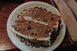 vegan carrot cake at Tchai-Ovna in Glasgow