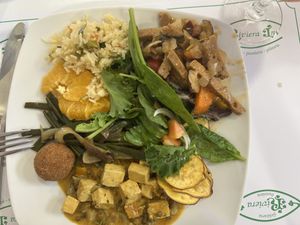 Buffet vegan selection  at Riviera Inn in Albufeira