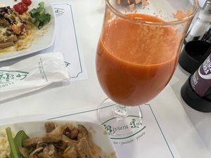 Carrot and orange home pressed juice  at Riviera Inn in Albufeira