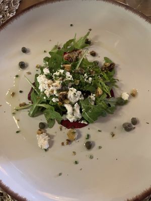 Vegan feta and beetroot   at Wild Organic Eatery in Beverley