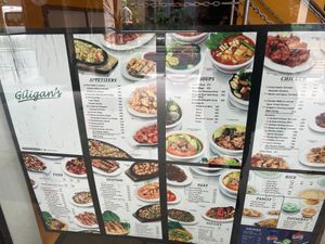 menu posted to view outside of restaurant at Giligan's Restaurant in Pasay