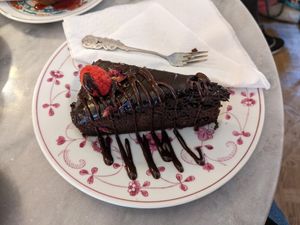 Vegan chocolate cake at De Laatste Kruimel - Prinsenstraat in Amsterdam