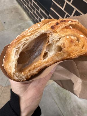 Amazing vegan cheese pesto croissant!  at Okja in East London