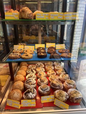 Pastry case full of drool worthy options. Crazy for only choosing two. What was I thinking?!  at Okja in East London