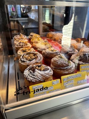 Different Types Of Swirl Pastries  at Okja in East London