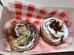 Roll citrus & pistachio and choco & hazelnut  at Okja in East London