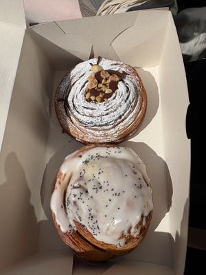 Lemon poppy swirl and  choco hazel swirl  at Okja in East London