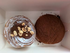 Choco swirl and pain au chocolat at Okja in East London