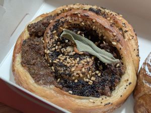 Sausage rolll at Okja in East London