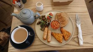 Vegan breakfast and tea at Fika in Birmingham
