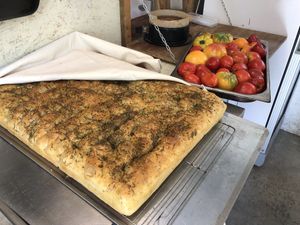 Focaccia feva  at Aroma Café in Corsica