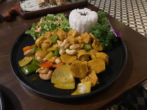 Vegan chicken and cashew stir fry stir fry   at Hoang's Kitchen in Ho Chi Minh City