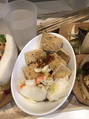 deep fried tofu with kimchi   at BAO DAO in Nantes