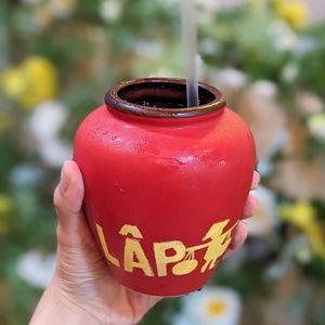 Vegan Jasmine Tea with Apricot Passionfruit Juice at Lập Vegetarian Restaurant in Central Singapore