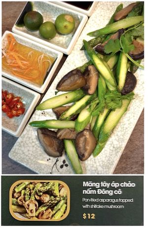Asparagus with Shitake Mushrooms   at Lập Vegetarian Restaurant in Central Singapore