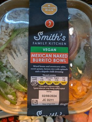 Mexican burrito bowl at LHR - WHSmith - T2-B in West London