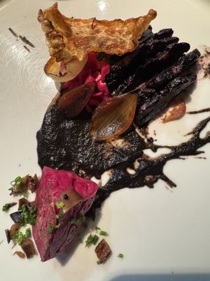 Black garlic, beet, red cabbage   at Surrell in Seattle