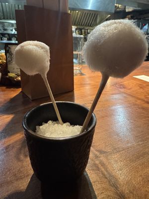 Ganache inside cotton candy  at Surrell in Seattle