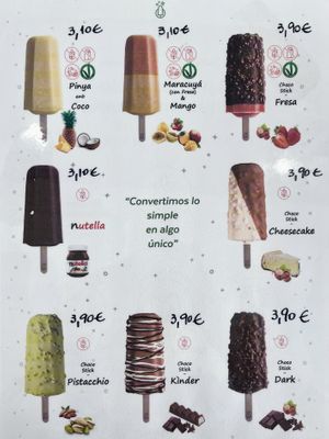 🌱 marked ice lolliess  at TeoAta Chocolate in Santiago De Compostela