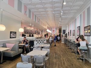 Inside view from entryway at Pav's Creamery in Cuyahoga Falls