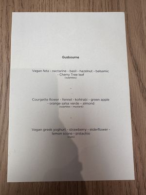 Vegan tasting menu and wines!  at Gusbourne in Ashford