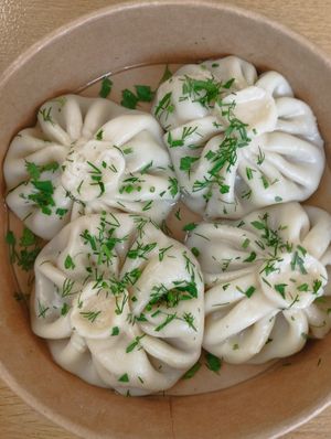 Khinkali with mushrooms at Pelmeni Dumplings in Riga