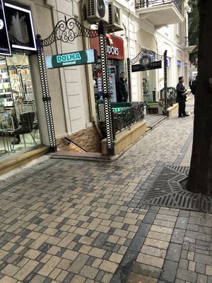 The entrance  at Dolma Restaurant in Baku