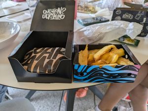 Burger combo at Guakame Street Food in Barcelona