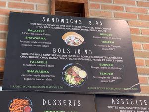 Sandwich menu at Panthere Verte - Plateau in Montreal