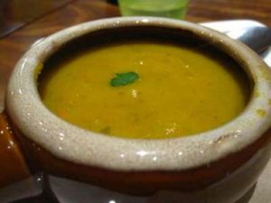 Soup of the day (this time around : carrot and sweet potatoes) at Panthere Verte - Plateau in Montreal